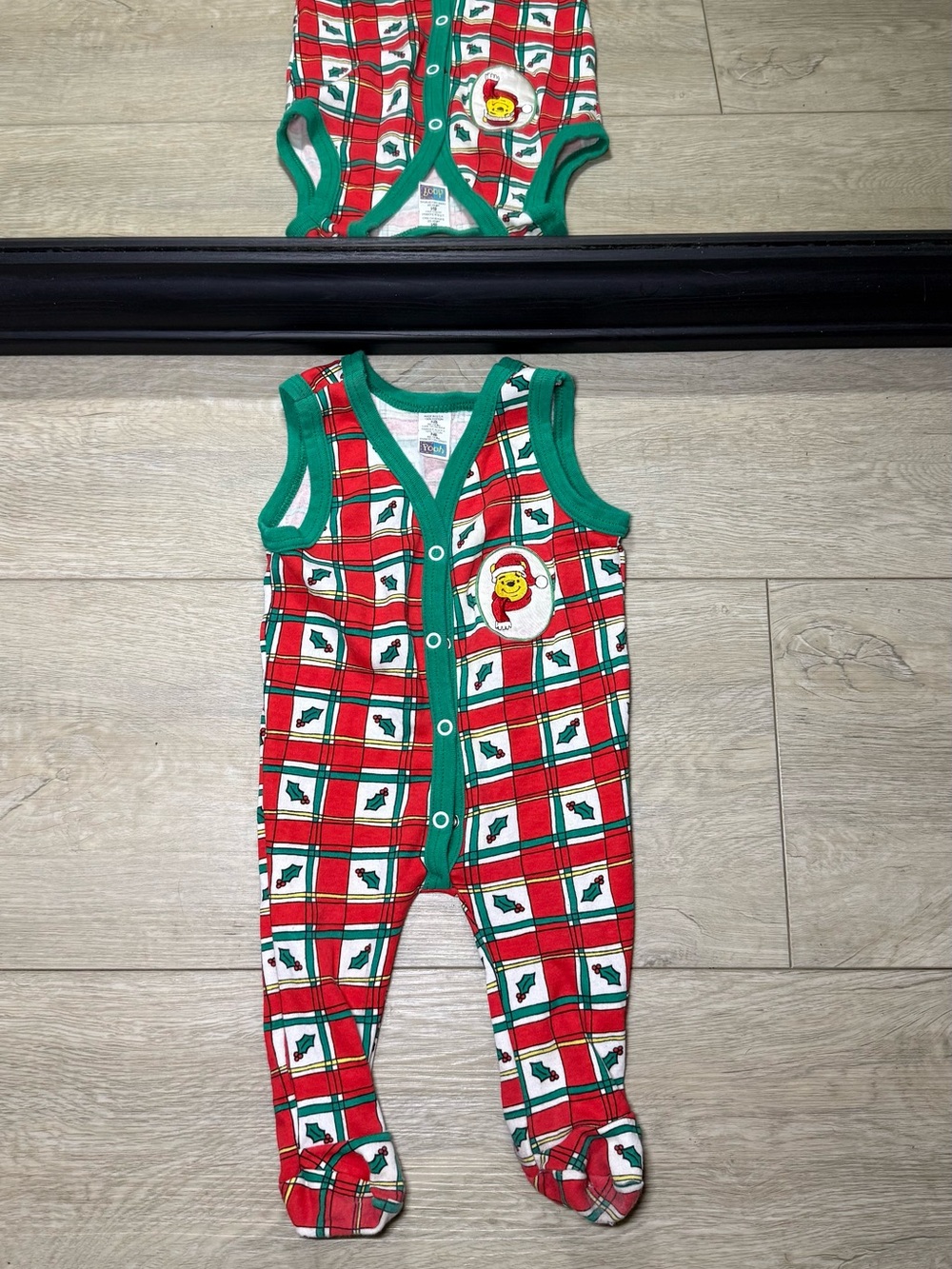 Vintage 1990s Disney Winnie The Pooh Christmas All Over Print Romper